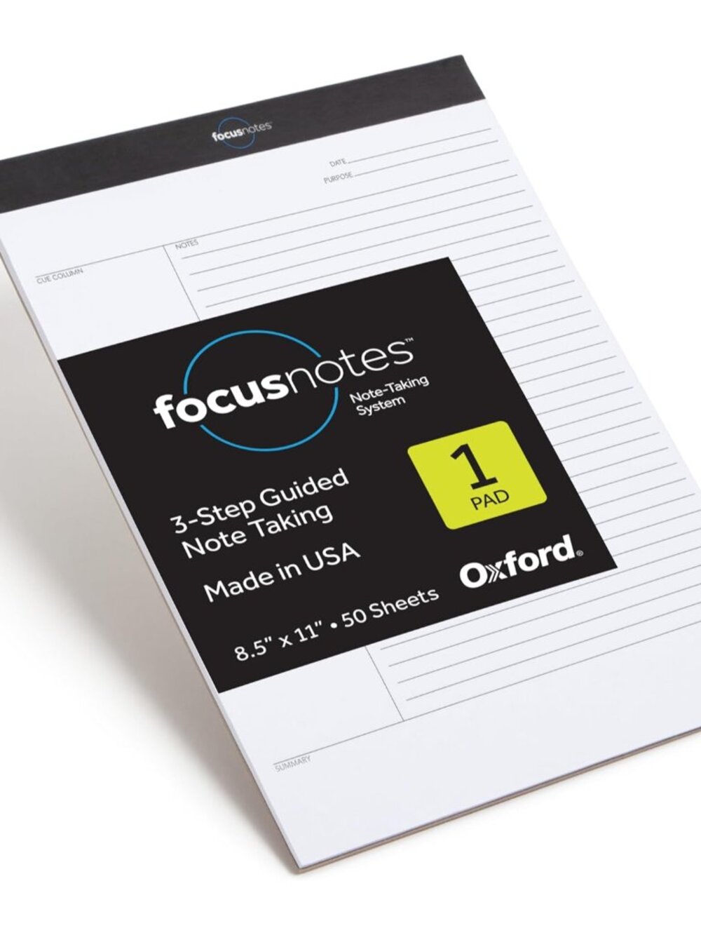 FocusNotes Writing Pad, 8-1/2" x 11-3/4", 50 Sheets 77103